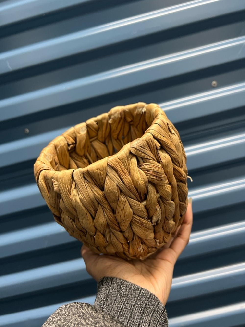Handwoven Mini Round Basket - Natural Brown